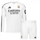 Kinder-Set Real Madrid Langarm Heimtrikot 24/25 Weiß