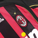 AC Milan Langarm Heimtrikot 06/07 Herren Fan-Version Rot und Schwarz (Retro)