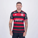 Flamengo Heimtrikot 24/25 Herren Fan-Version Rot und Schwarz mit allen Sponsoren