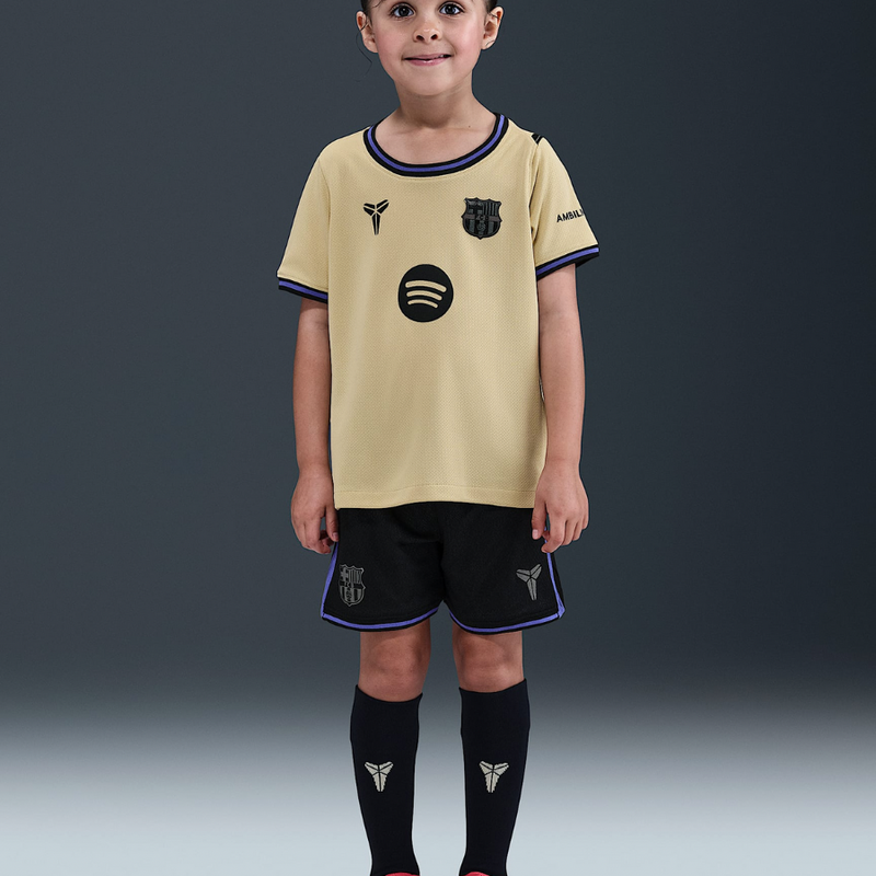 Kinder-Set Barcelona Auswärtstrikot 25/26 Schwarz
