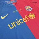 Barcelona Langarm Heimtrikot 08/09 Herren Fan-Version Blau und Rot (Retro)