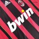 AC Milan Langarm Heimtrikot 06/07 Herren Fan-Version Rot und Schwarz (Retro)