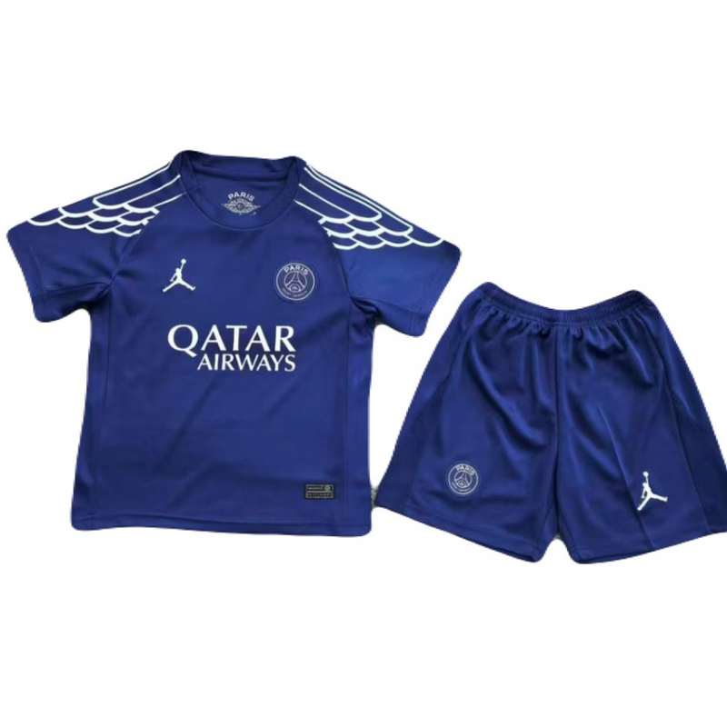 Kinder-Set PSG Viertes Trikot 24/25 Blau