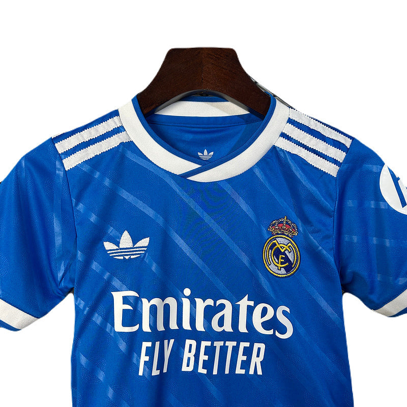 Kinder-Set Real Madrid Drittetrikot 25/26 Blau