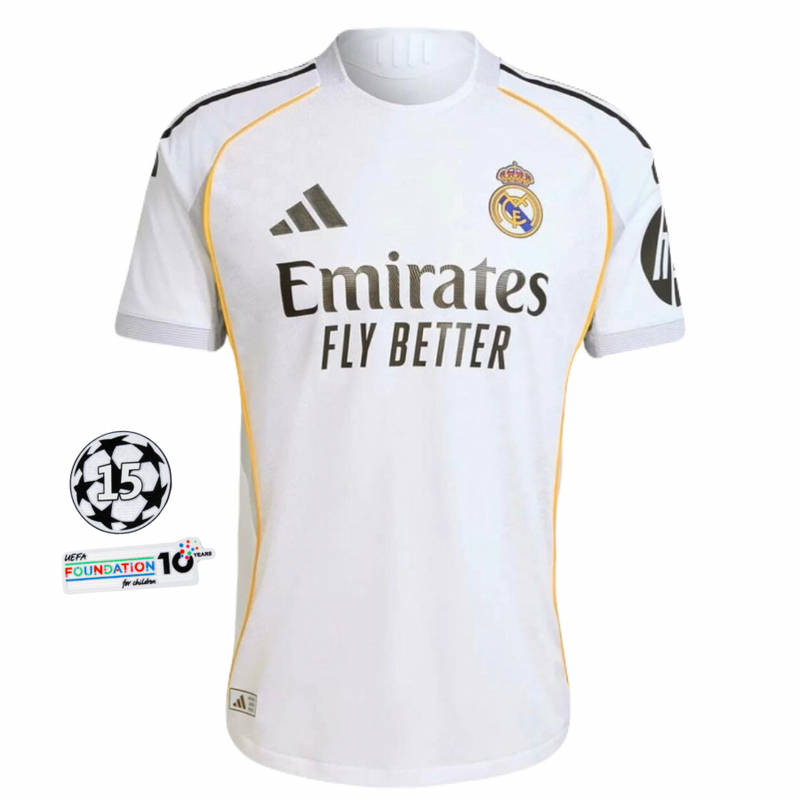 Real Madrid Heimtrikot mit Patches 25/26 Herren Spieler-Version
