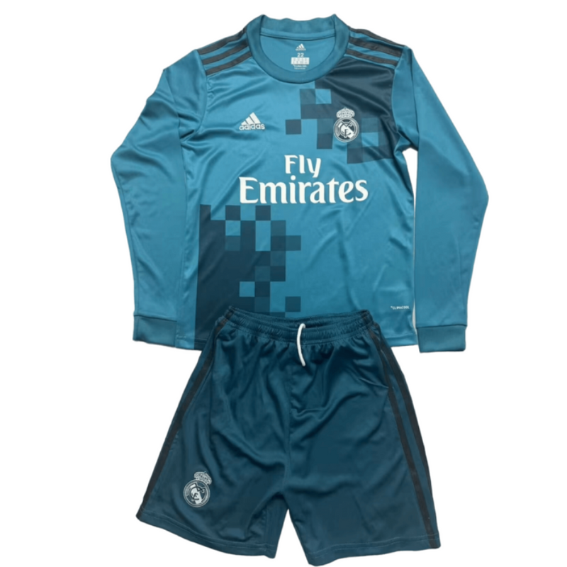 Kinder-Set Real Madrid Drittetrikot Langarm 17/18 (Retro)