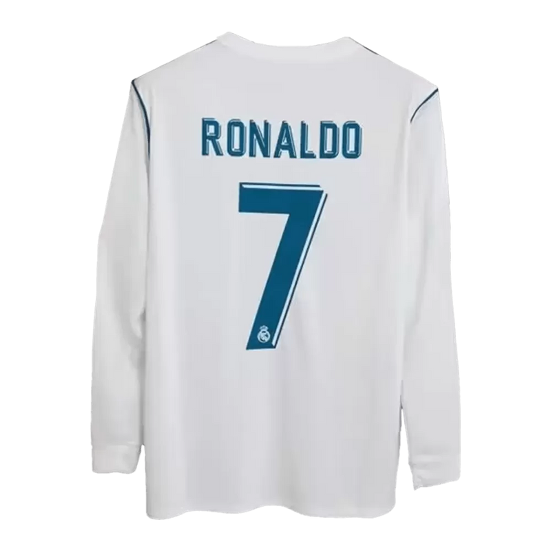 Real Madrid Langarm Heimtrikot 17/18 Herren Fan-Version (Retro)