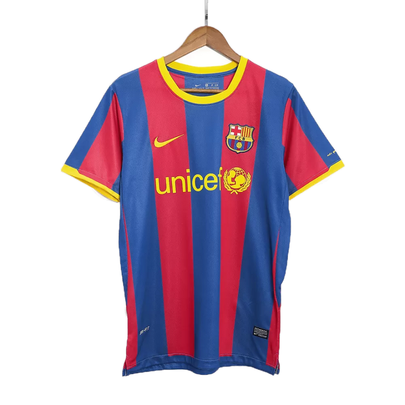 Barcelona Heimtrikot 10/11 Herren Fan-Version Blau und Granat (Retro)