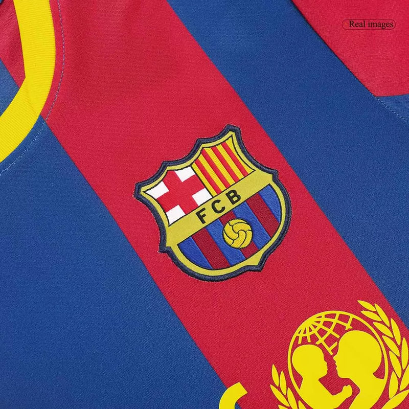 Barcelona Heimtrikot 10/11 Herren Fan-Version Blau und Granat (Retro)