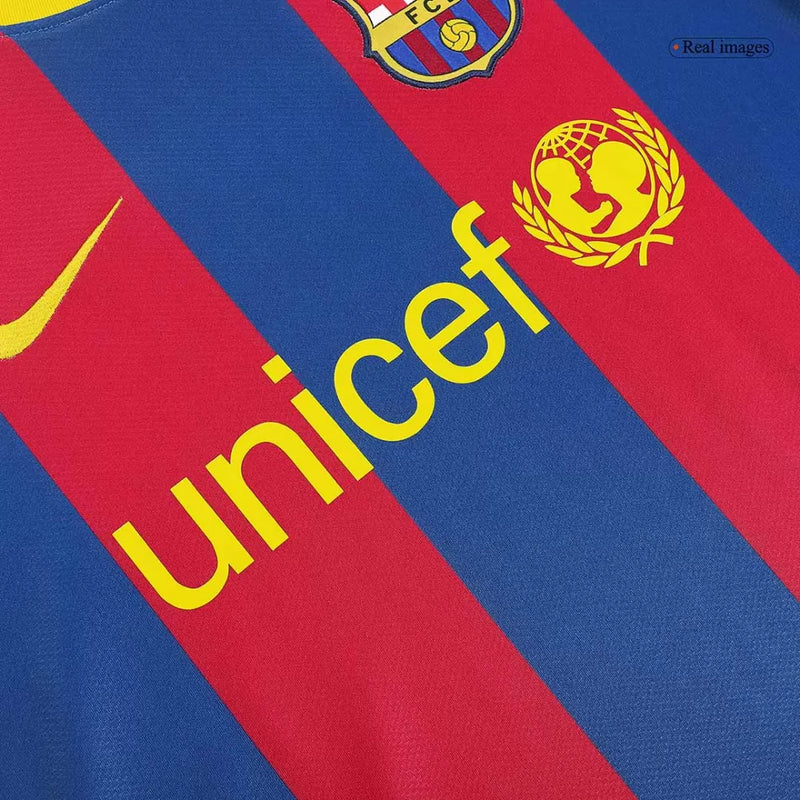 Barcelona Heimtrikot 10/11 Herren Fan-Version Blau und Granat (Retro)
