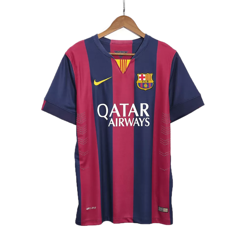Barcelona Heimtrikot 14/15 Herren Fan-Version Blau und Granat (Retro)