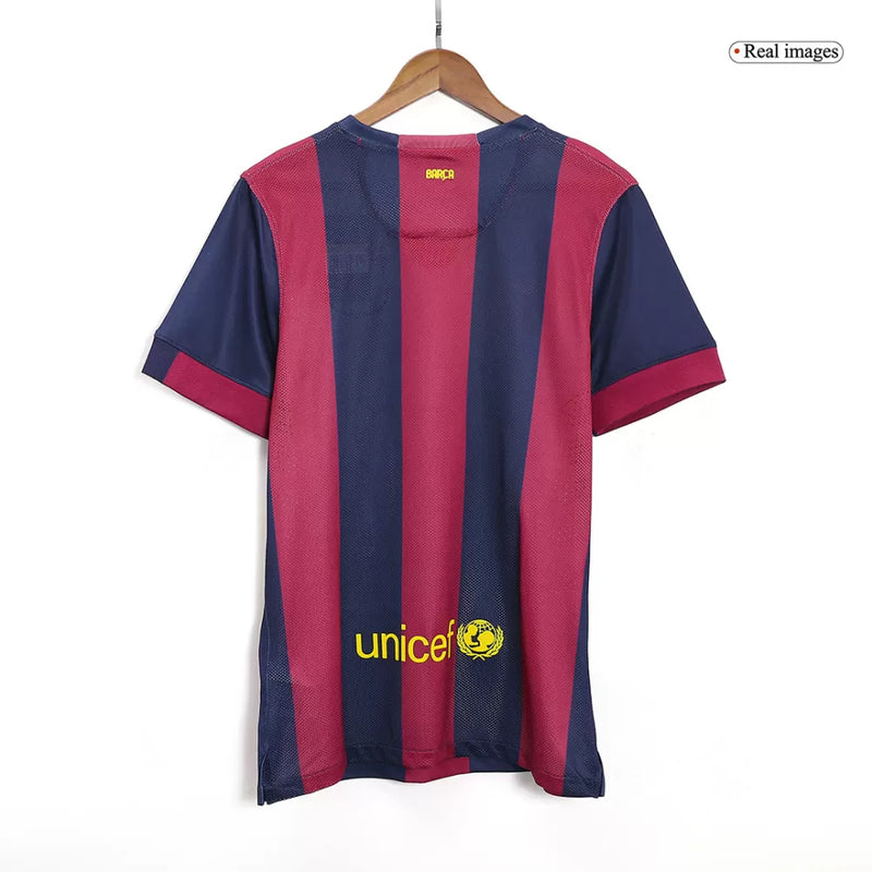 Barcelona Heimtrikot 14/15 Herren Fan-Version Blau und Granat (Retro)