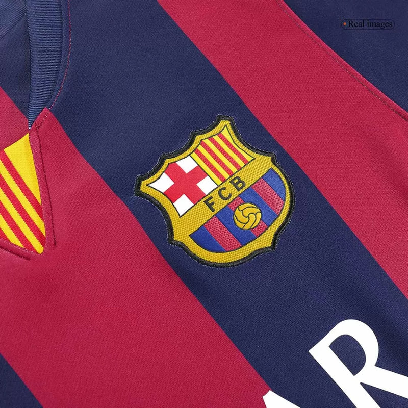 Barcelona Heimtrikot 14/15 Herren Fan-Version Blau und Granat (Retro)