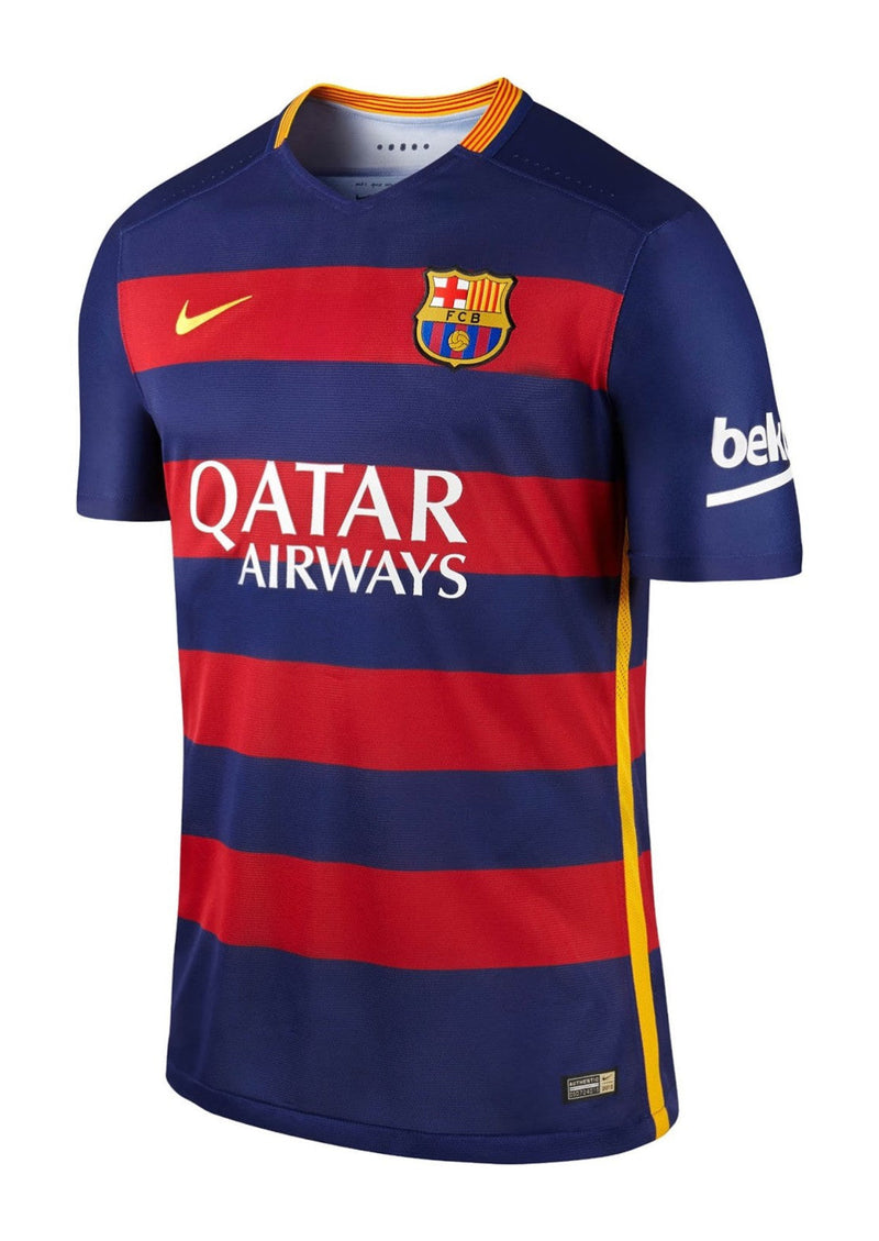 Barcelona Heimtrikot 15/16 Herren Fan-Version Blau und Granat (Retro)