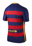 Barcelona Heimtrikot 15/16 Herren Fan-Version Blau und Granat (Retro)