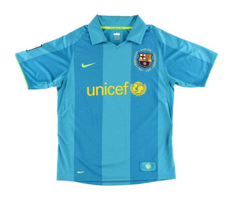 Barcelona Auswärtstrikot 07/08 Herren Fantrikot Blau (Retro)