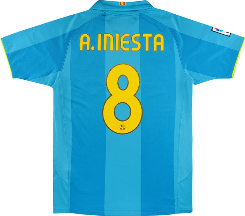 Barcelona Auswärtstrikot 07/08 Herren Fantrikot Blau (Retro)