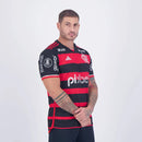 Flamengo Heimtrikot 24/25 Herren Fan-Version Rot und Schwarz mit allen Sponsoren