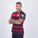 Flamengo Heimtrikot 24/25 Herren Fan-Version Rot und Schwarz mit allen Sponsoren