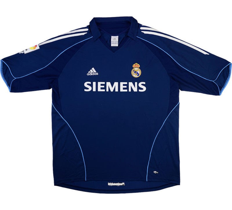 Real Madrid Auswärtstrikot 05/06 Herren Fan-Version Dunkelblau (Retro)