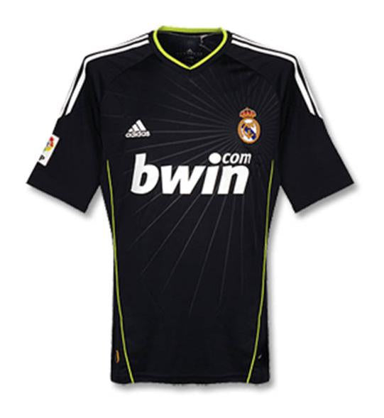 Real Madrid Auswärtstrikot 10/11 Herren Fan-Version Schwarz (Retro)