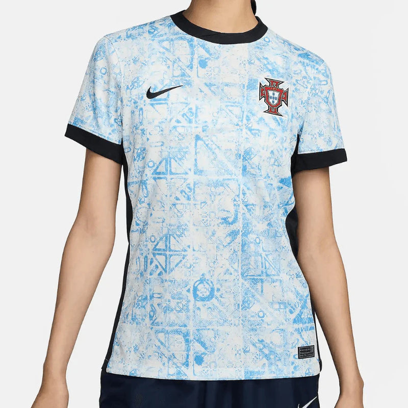 Portugal Auswärtstrikot 24/25 Damen Fantrikot Blau und Weiß