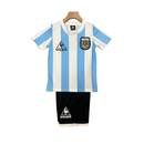 Argentinien Kinder - Set Heimtrikot 1986 Weiß und Schwarz (Retro) - SHOP DES SPIELERS