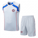 Bayern München, FCB, Mia san Mia, Trainingsset, 25/26, Weiß, Grau, Tanktop, Shorts, Fußball, FC Bayern Fanwear, Trainingskleidung, Fitness, Shop des Spielers, Exklusiv