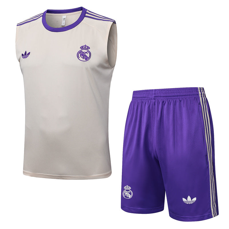 Real Madrid Trainingsset 25/26 Ärmelloses Trikot und Shorts