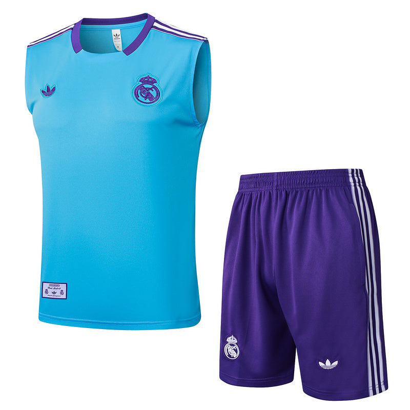 Real Madrid Trainingsset 25/26 Ärmelloses Trikot und Shorts