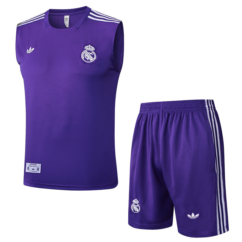 Real Madrid Trainingsset 25/26 Ärmelloses Trikot und Shorts
