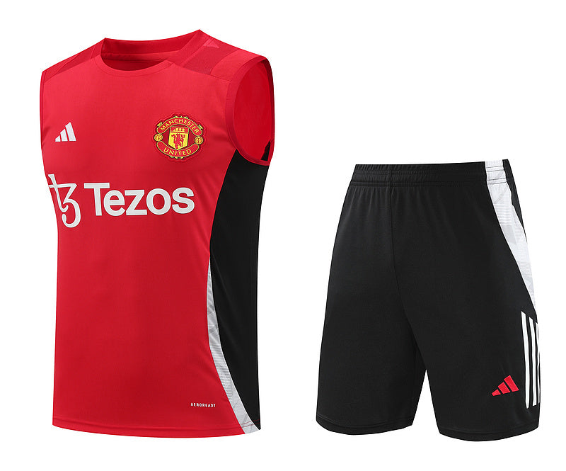 Manchester United Ärmelloses Set 24/25 Trikot und Shorts