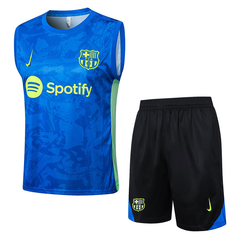 Barcelona Trainingsset 24/25 Ärmelloses Trikot und Shorts