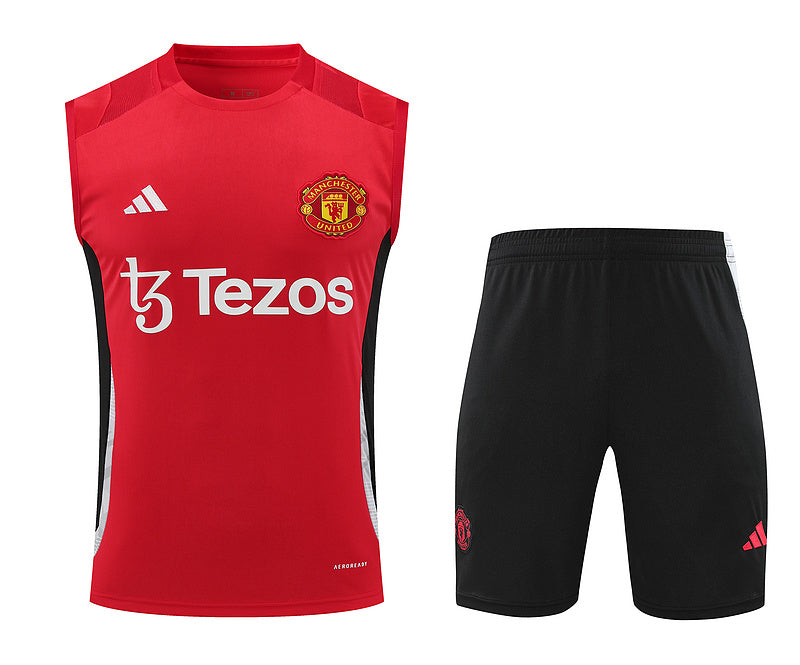 Manchester United Ärmelloses Set 24/25 Trikot und Shorts