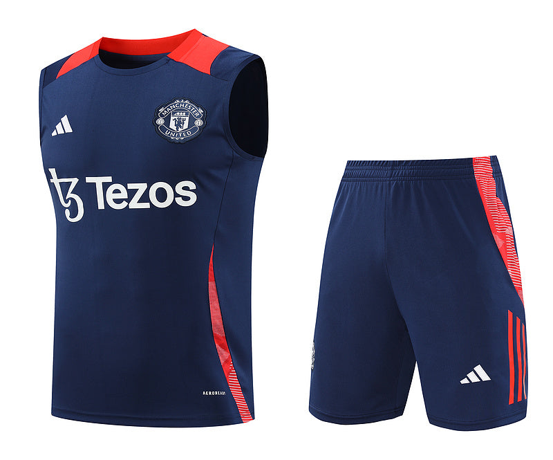 Manchester United Ärmelloses Set 24/25 Trikot und Shorts