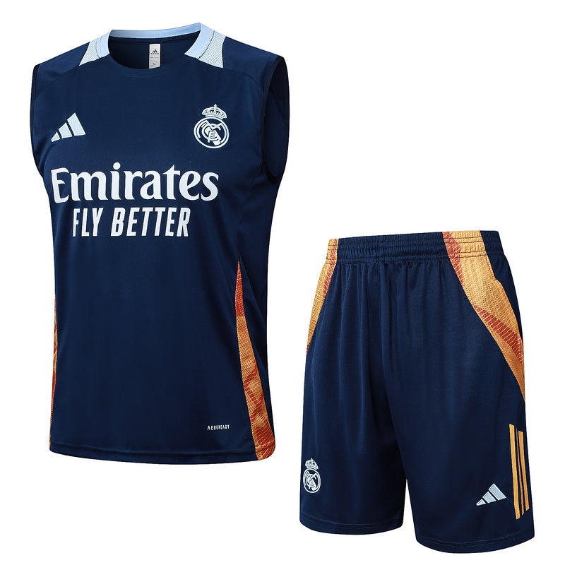 Real Madrid Trainingsset 24/25 Ärmelloses Trikot und Shorts