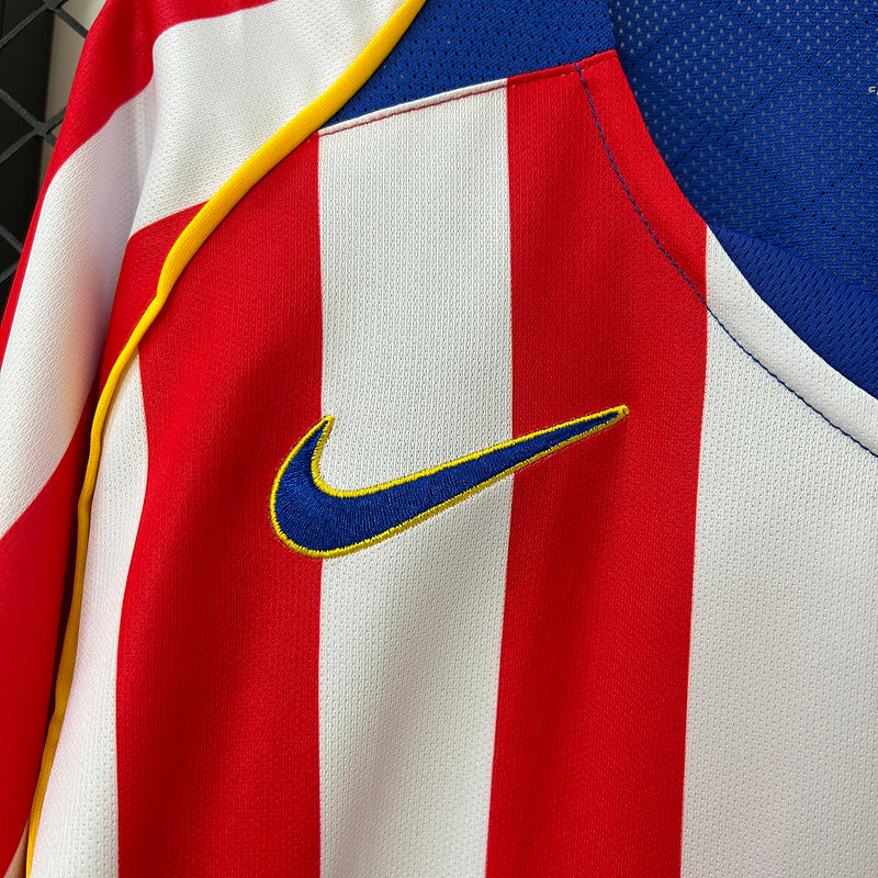 Atlético Madrid Langarm Heimtrikot 04/05 Herren Fan-Version (Retro)