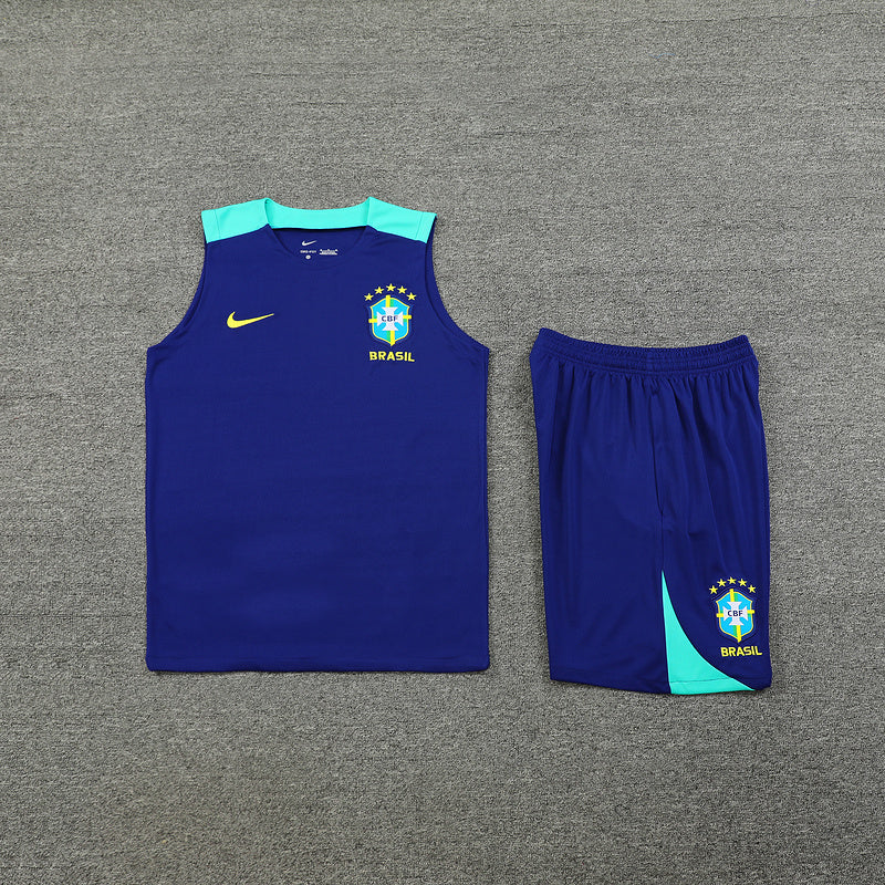 Brasilien Trainingsset 24/25 Ärmelloses Shirt und Shorts