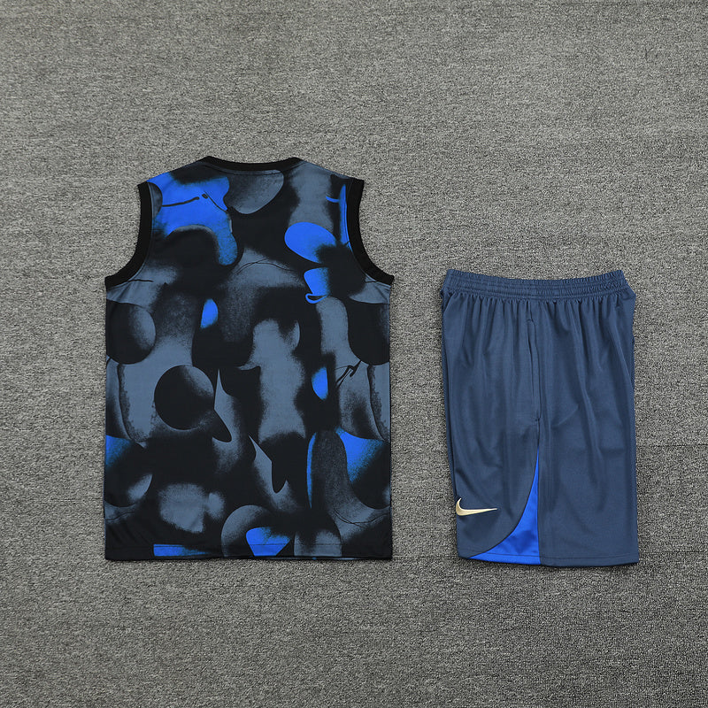 Inter Mailand Trainingsset 24/25 Ärmelloses Trikot und Shorts