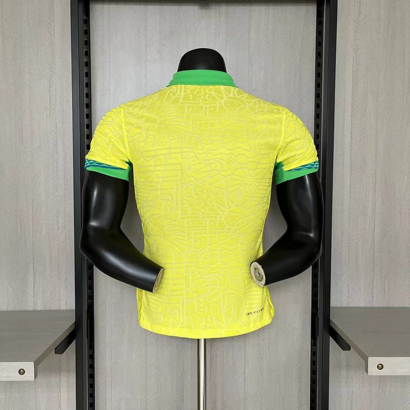 Brasilien Heimtrikot 24/25 Herren Spieler-Version Gelb