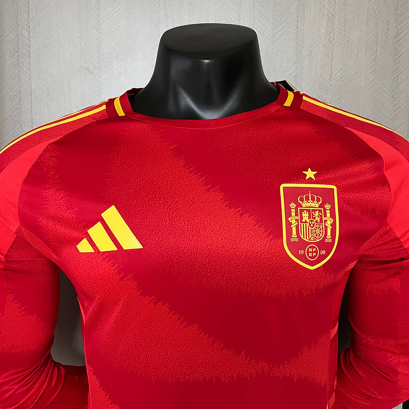 Spanien Langarm Heimtrikot 24/25 Herren Spieler-Version