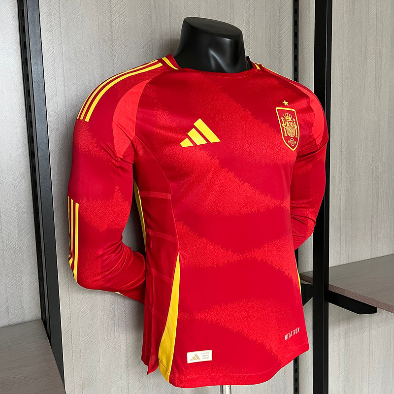 Spanien Langarm Heimtrikot 24/25 Herren Spieler-Version