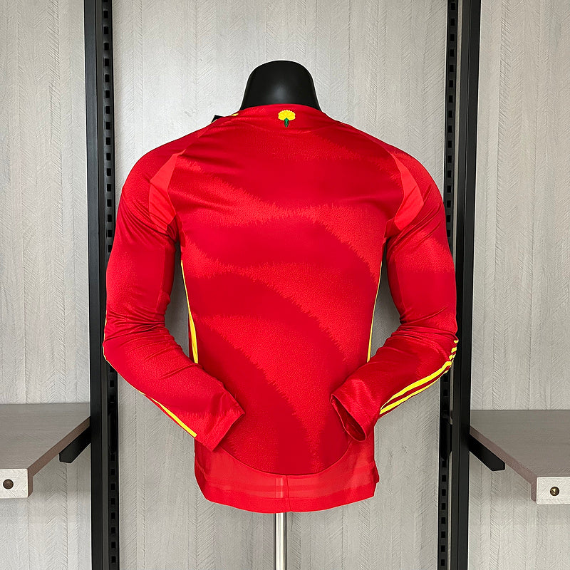 Spanien Langarm Heimtrikot 24/25 Herren Spieler-Version