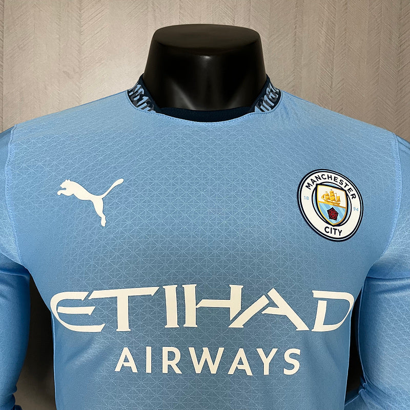 Manchester City Langarm Heimtrikot 24/25 Herren Spieler-Version