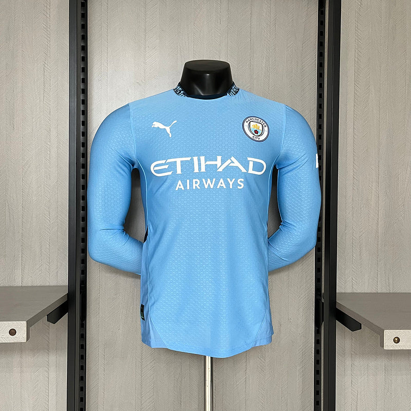 Manchester City Langarm Heimtrikot 24/25 Herren Spieler-Version