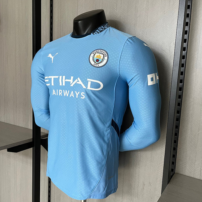 Manchester City Langarm Heimtrikot 24/25 Herren Spieler-Version