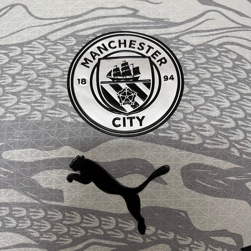Manchester City Dragon 24/25 Herren Spieler-Version Trikot Grau