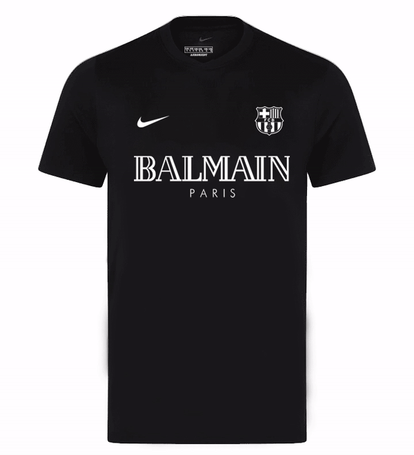 Camiseta Barcelona edición limitada, camiseta Nike x Balmain Barcelona, camiseta FC Barcelona 2024/25, camiseta negra Barcelona, camiseta reflexiva Barcelona, camiseta Balmain Barça, camiseta exclusiva Nike Barcelona, camiseta lujo FC Barcelona, camiseta Barça Nike Balmain, camiseta edición limitada Nike