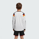 Deutschland Kinder-Set Heimtrikot 2026 2027 langarm weiß Trikot schwarze Shorts 1.1 Premium Qualität Shop des Spielers DFB Kids Design. Shop des Spielers, Deutschland Trikot Kinder langarm, DFB Set 26/27 Kids, Deutschland Trikot weiß schwarz Kinder, Fußballset Deutschland langarm, 1.1 Qualität DFB Kinder, DFB Kit 2026 kaufen, Langärmliges Kindertrikot Deutschland.
