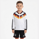 Deutschland Kinder-Set Heimtrikot 2026 2027 langarm weiß Trikot schwarze Shorts 1.1 Premium Qualität Shop des Spielers DFB Kids Design. Shop des Spielers, Deutschland Trikot Kinder langarm, DFB Set 26/27 Kids, Deutschland Trikot weiß schwarz Kinder, Fußballset Deutschland langarm, 1.1 Qualität DFB Kinder, DFB Kit 2026 kaufen, Langärmliges Kindertrikot Deutschland.